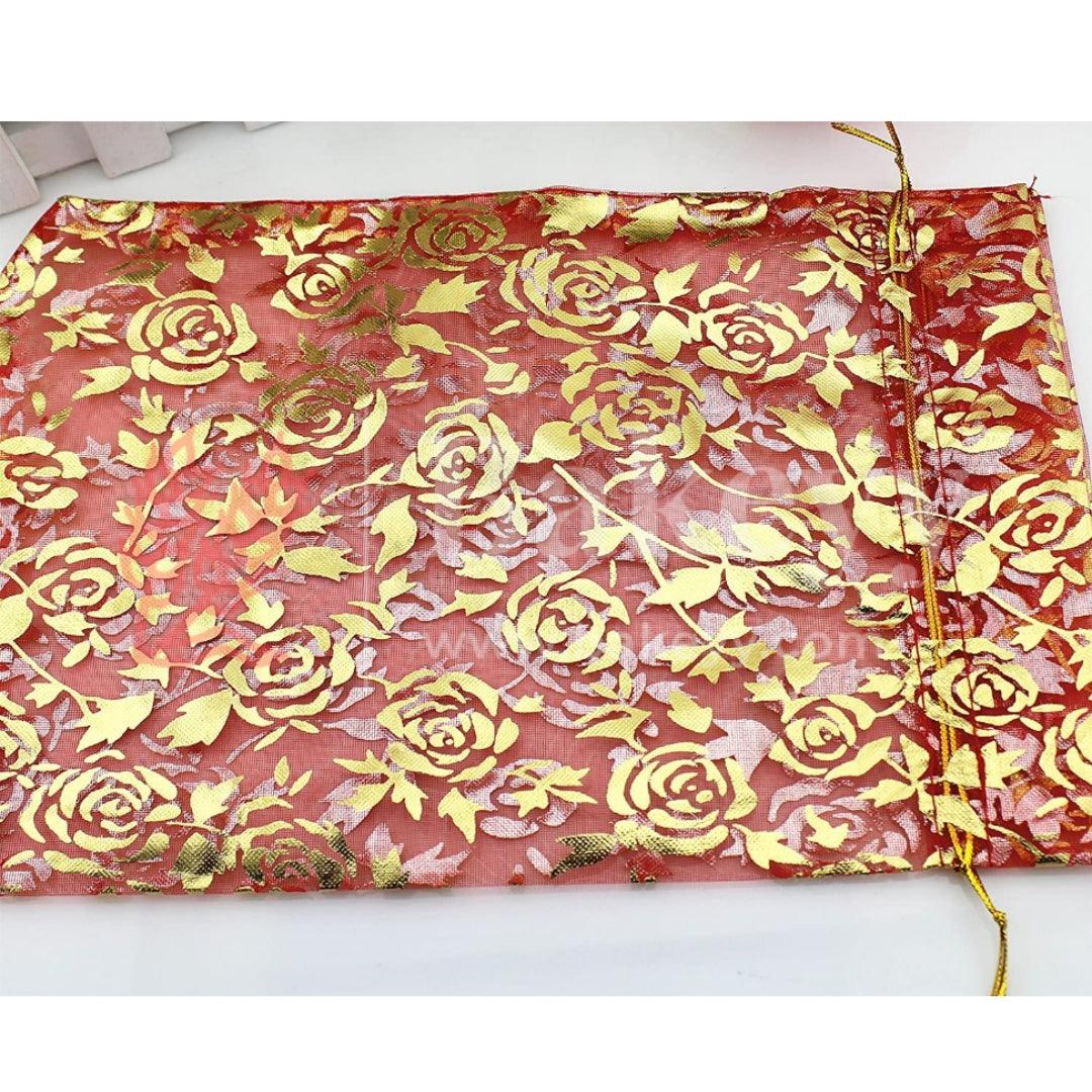 10x14 CM | Printed Organza Potli Bags | Red Colour | Candy Bag |Pack of 70 - Bakeyy.com - India - 10x14 CM | Printed Organza Potli Bags | Red Colour | Candy Bag |Pack of 70 - Default Title