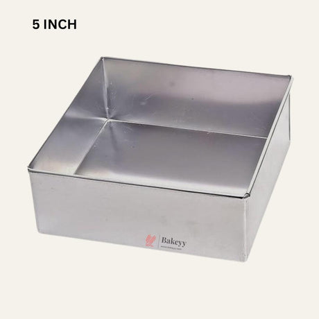 5 inch Aluminum Square Cake Pan Mould Tin - Bakeyy.com - India - 5 inch Aluminum Square Cake Pan Mould Tin - Default Title
