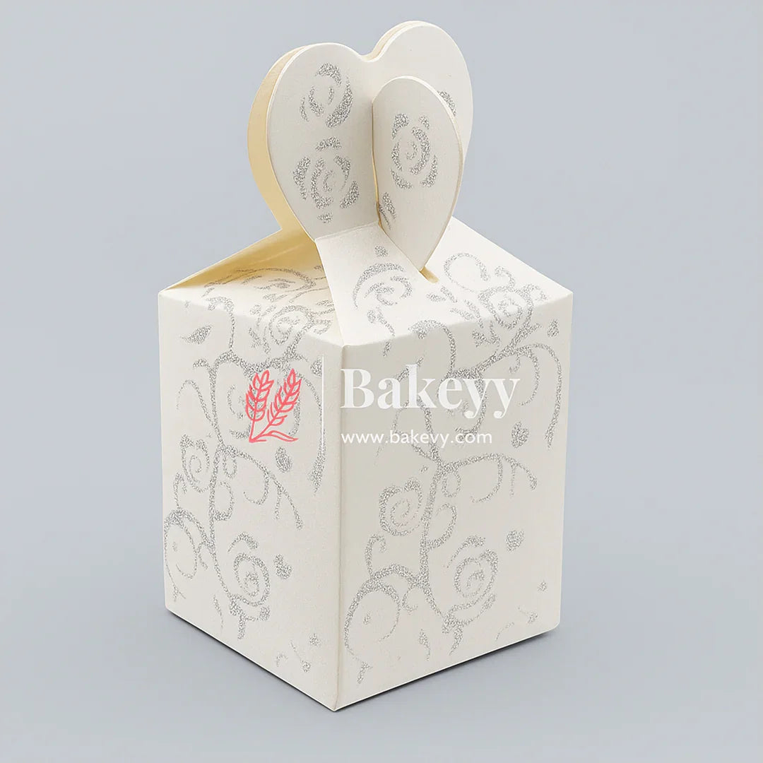 White & Silver Favor Gift Box – 6x6x7cm Decorative Box for Chocolates, Sweets & Diwali Return Gifts| Pack of 10 (Copy) - Bakeyy.com - India - White & Silver Favor Gift Box – 6x6x7cm Decorative Box for Chocolates, Sweets & Diwali Return Gifts| Pack of 10 (Copy) - Default Title