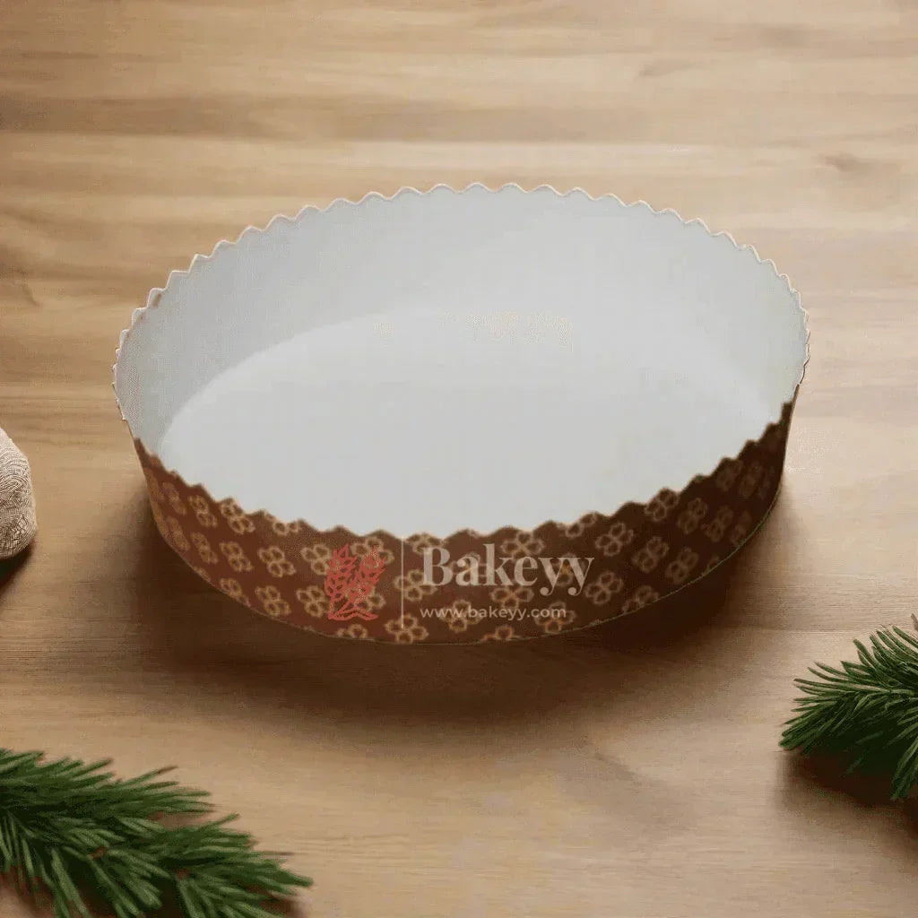 250g Bake and Serve Round Mould Brown Pack of 50| Paper Baking Mould  Plum Cake Mould