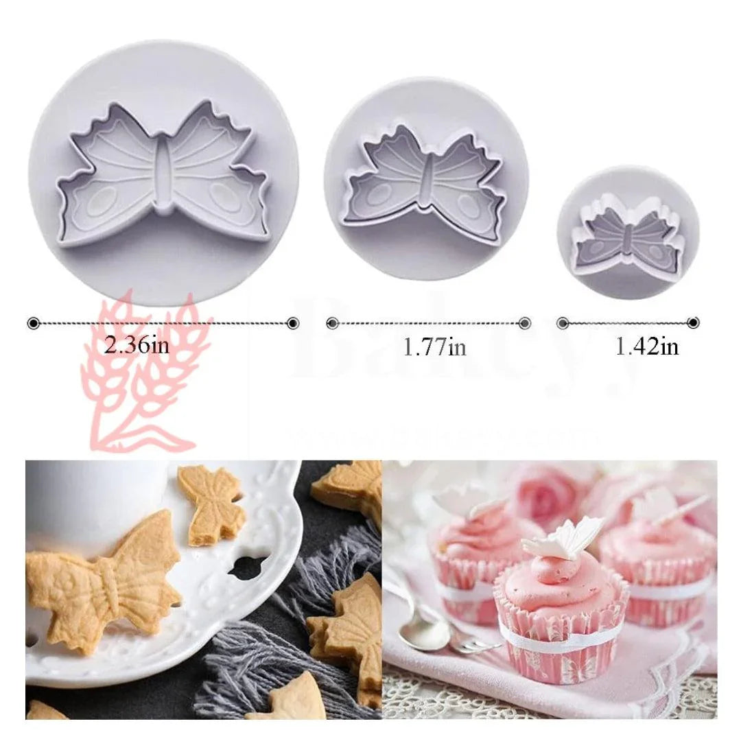Butterfly Plunger Cutter | 3 Pcs Set| Perfect for Cake Decoration, Fondant, DIY Crafts Project - Bakeyy.com - India - Butterfly Plunger Cutter | 3 Pcs Set| Perfect for Cake Decoration, Fondant, DIY Crafts Project - Default Title