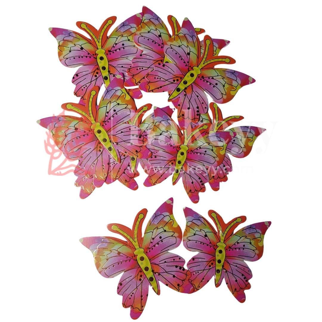 Pink and Green| Mystic Butterfly toppers| Pack of 10 toppers| Butterfly with golden lining - Bakeyy.com - India - Pink and Green| Mystic Butterfly toppers| Pack of 10 toppers| Butterfly with golden lining - Default Title