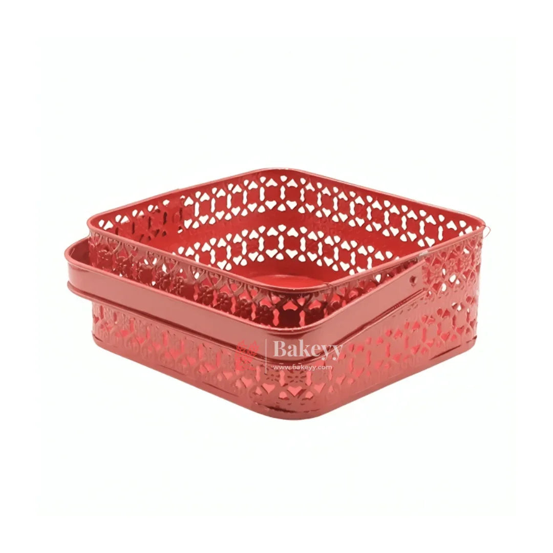 Hamper Basket For Gifting Square | Red Colour | Stylish and Durable Storage Solution| Hamper Basket For Gifting - Bakeyy.com - India - Hamper Basket For Gifting Square | Red Colour | Stylish and Durable Storage Solution| Hamper Basket For Gifting - Default Title