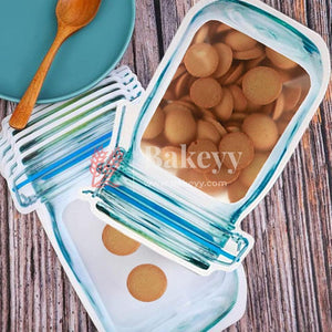 250 gm | Zip Lock Pouch | Blue Jar Designed |16.5 x 24.5 CM | Standing Pouch | Pack of 50 - Bakeyy.com - India - 250 gm | Zip Lock Pouch | Blue Jar Designed |16.5 x 24.5 CM | Standing Pouch | Pack of 50 - 16.5x24.5 cm / 250 gm
