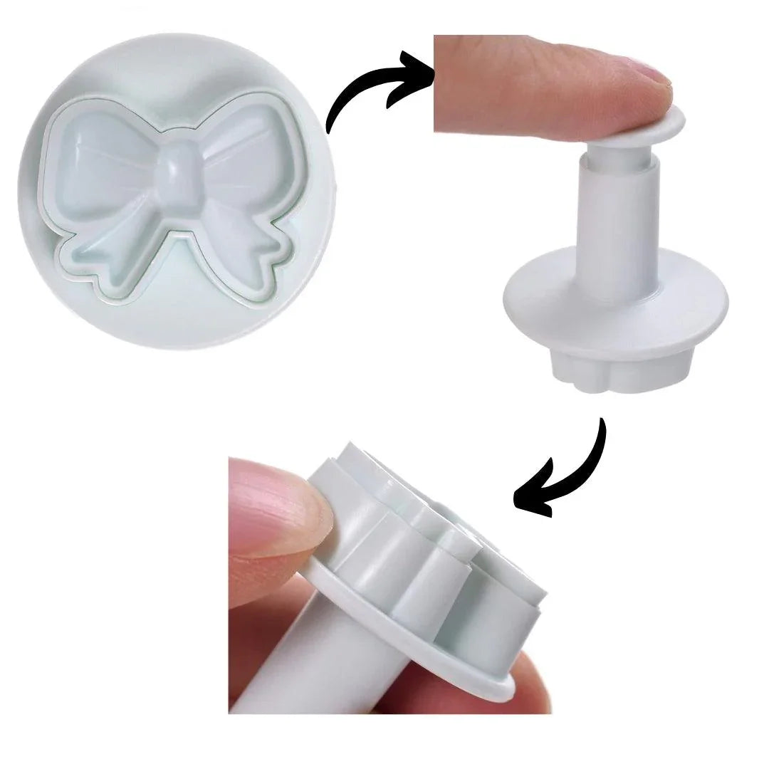 Bow Plunger Cutters – (Set of 3) for Fondant, Cookie, and Cake Decoration - Bakeyy.com - India - Bow Plunger Cutters – (Set of 3) for Fondant, Cookie, and Cake Decoration - Default Title