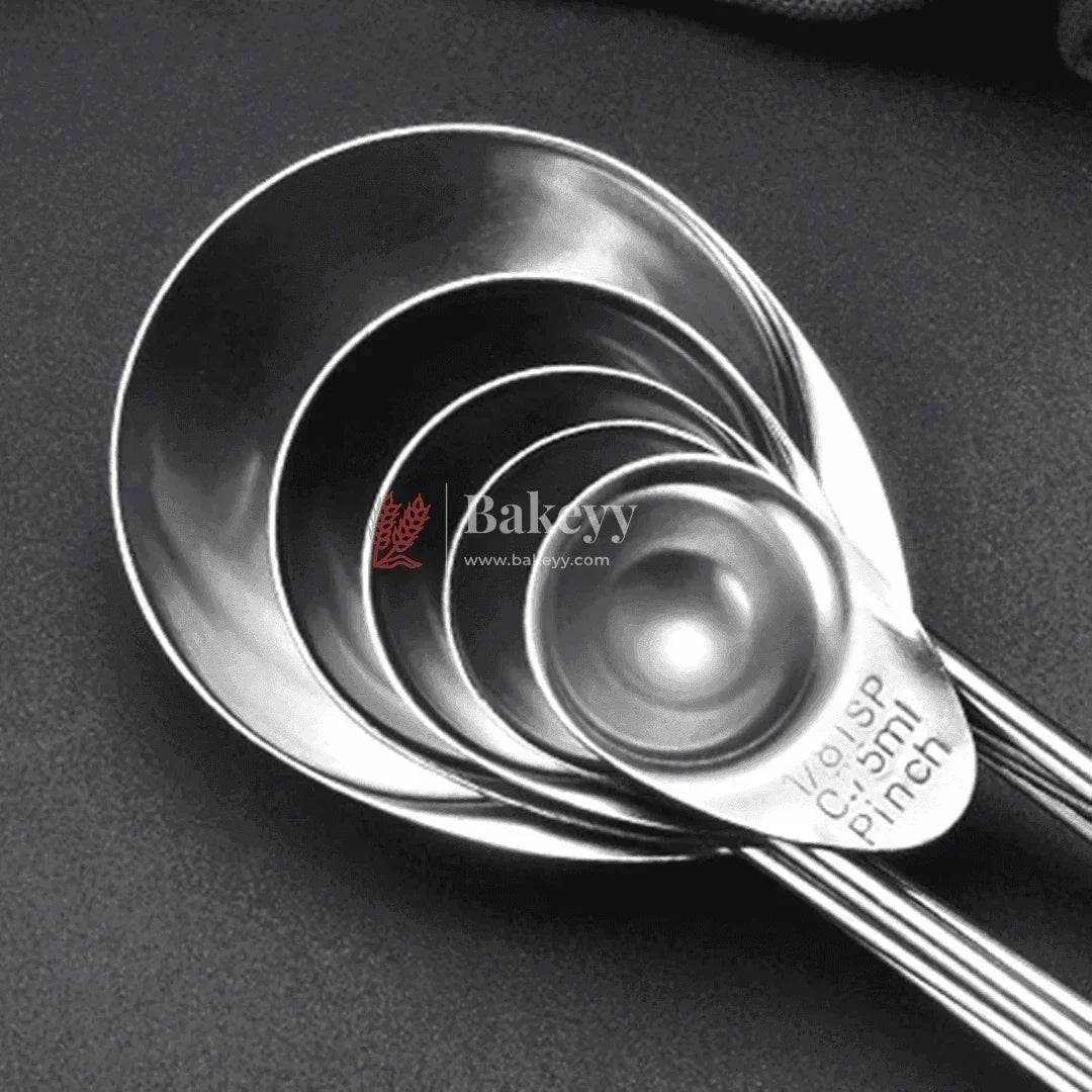 Stainless Steel Measuring Spoon Set | 5-Piece Precision Measuring Tools | - Bakeyy.com - India - Stainless Steel Measuring Spoon Set | 5-Piece Precision Measuring Tools | - Default Title