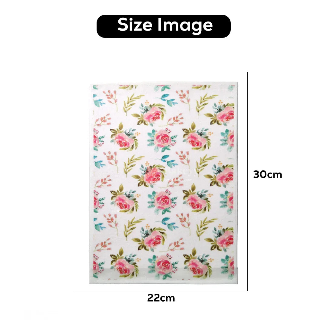 Colorful Edible Floral Wafer Sheet – Rose Pattern   | Pack Of 1