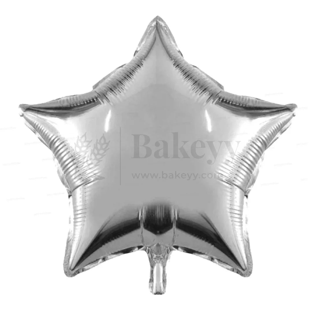 Silver Star Foil Balloon| Pack of 2 - Bakeyy.com - India - Silver Star Foil Balloon| Pack of 2 - Default Title