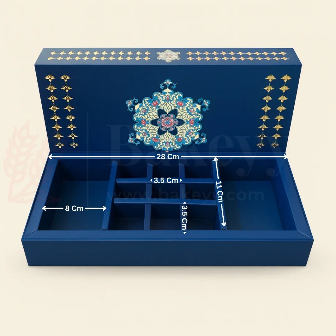 Blue Floral 2 Brownie and 9 cavity Hamper Box| 1 Piece