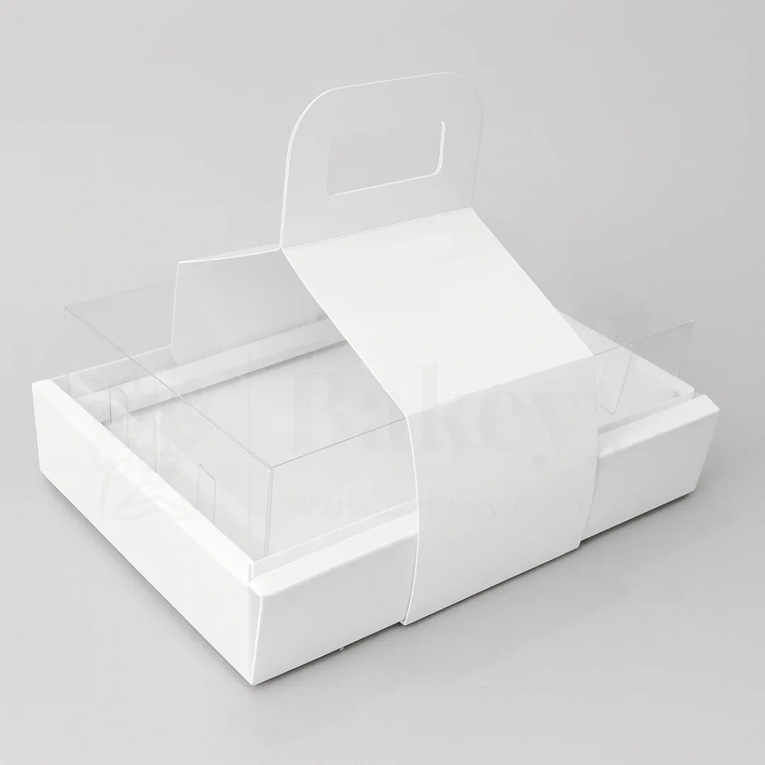 Double Wall Hamper Box with Fit in Transparent Lid and  Handle| Pack of 10