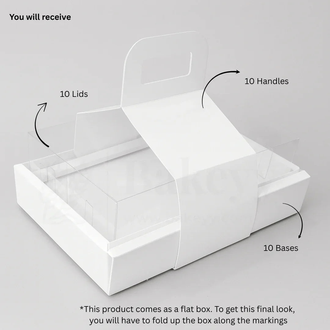 Double Wall Hamper Box with Fit in Transparent Lid and  Handle| Pack of 10