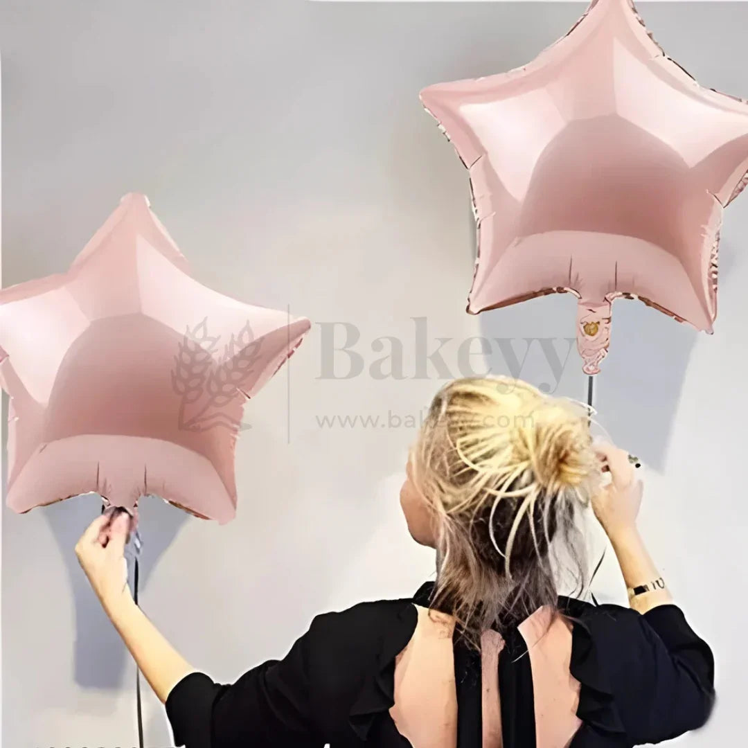 Rose Gold Star Foil Balloon| Pack of 2 - Bakeyy.com - India - Rose Gold Star Foil Balloon| Pack of 2 - Default Title