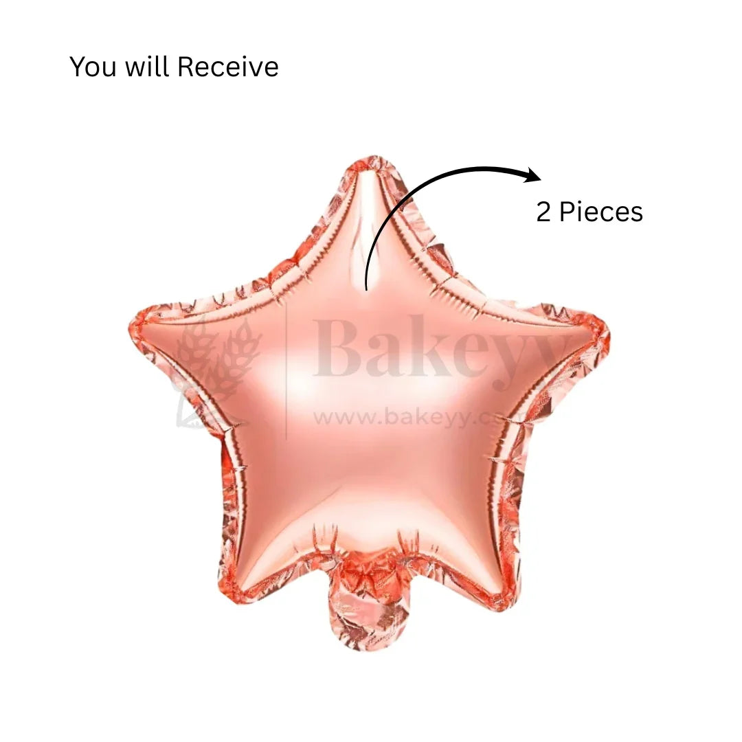 Rose Gold Star Foil Balloon| Pack of 2 - Bakeyy.com - India - Rose Gold Star Foil Balloon| Pack of 2 - Default Title