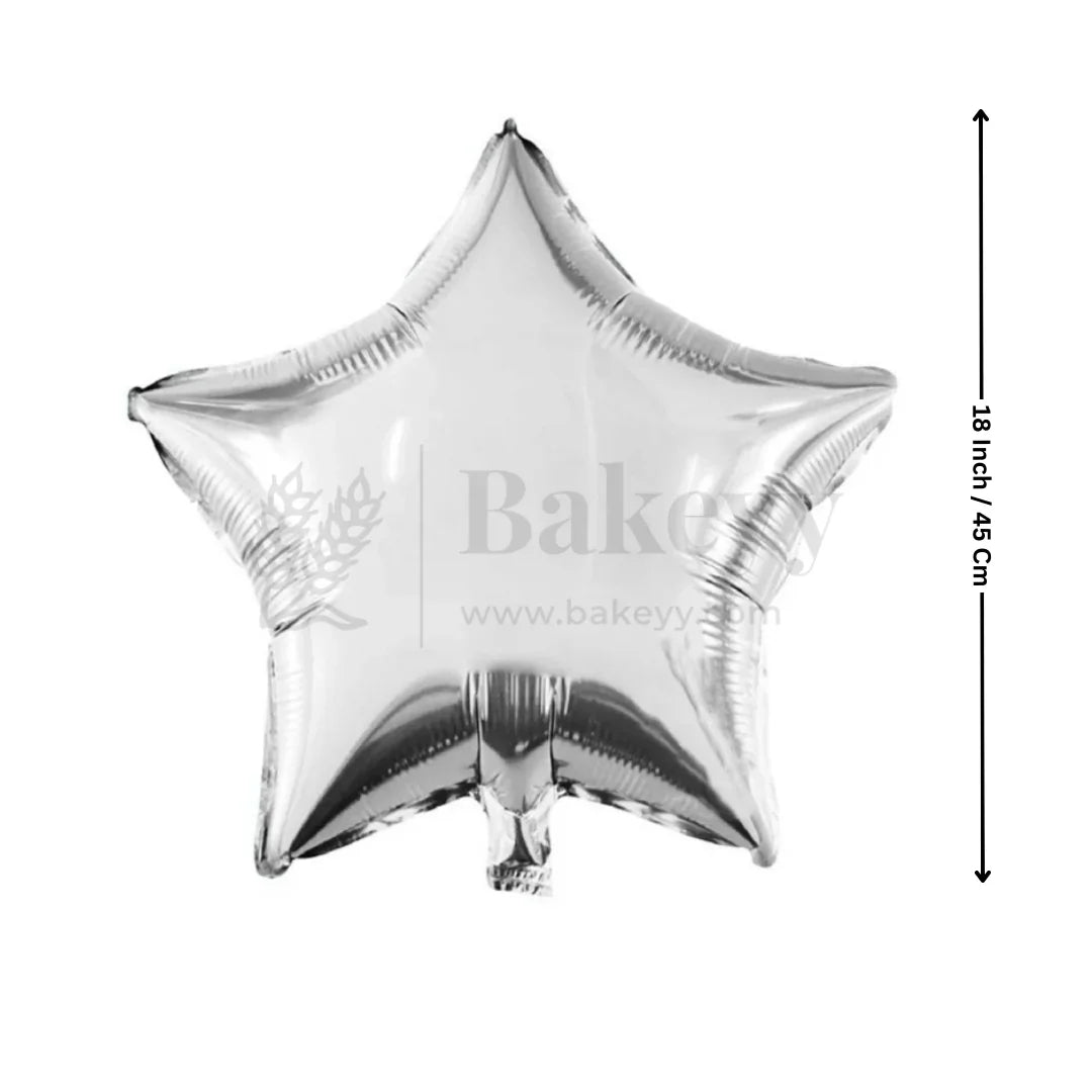 Silver Star Foil Balloon| Pack of 2 - Bakeyy.com - India - Silver Star Foil Balloon| Pack of 2 - Default Title