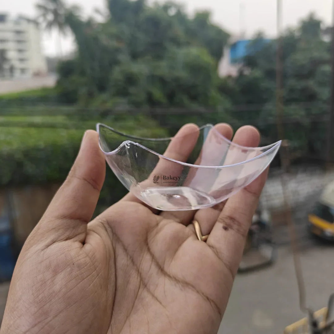 Clear Square Curved Dessert Bowl | Pack of 50