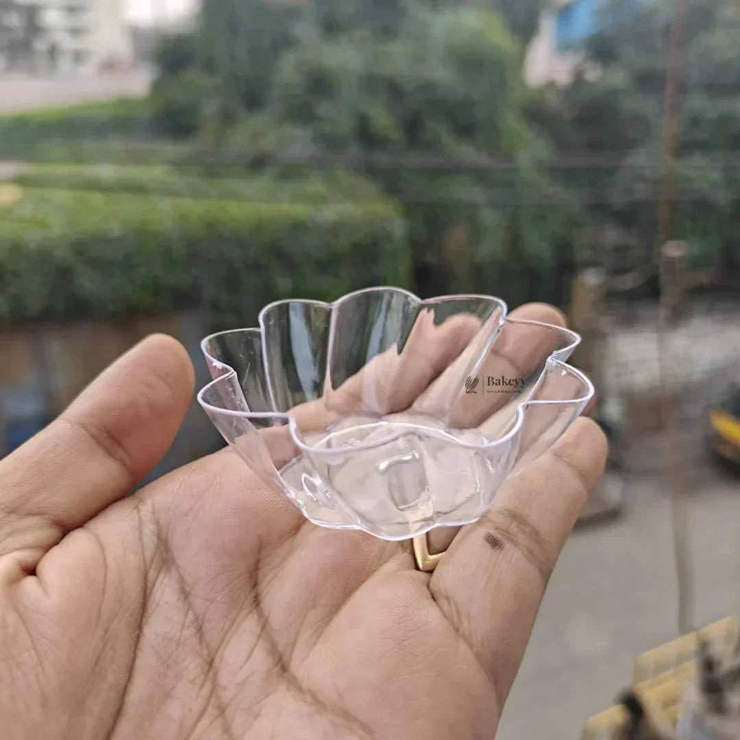 50ml Clear Flower-Shape Dip & Sauce Bowl | Flower Shape Bowl | D-43 | Pack of 25 - Bakeyy.com - India - 50ml Clear Flower-Shape Dip & Sauce Bowl | Flower Shape Bowl | D-43 | Pack of 25 - Default Title 150.00