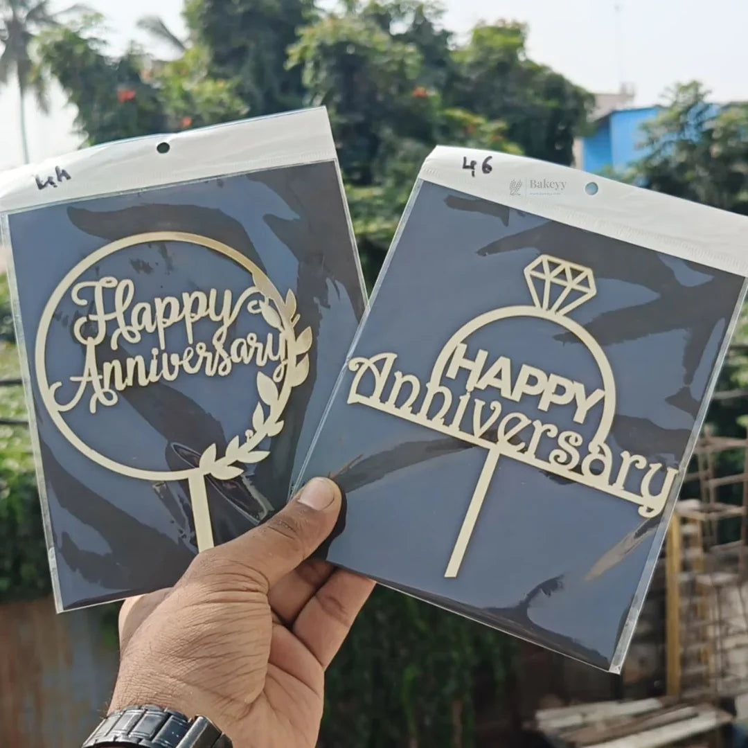 6 Inch | Happy Anniversary Cake Topper | Pack of 5