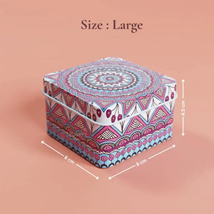 Square Mandala Print Tin Box | Mandala Print | Tin Box - Bakeyy.com - India - Square Mandala Print Tin Box | Mandala Print | Tin Box - Large | Pack of 6 330.00