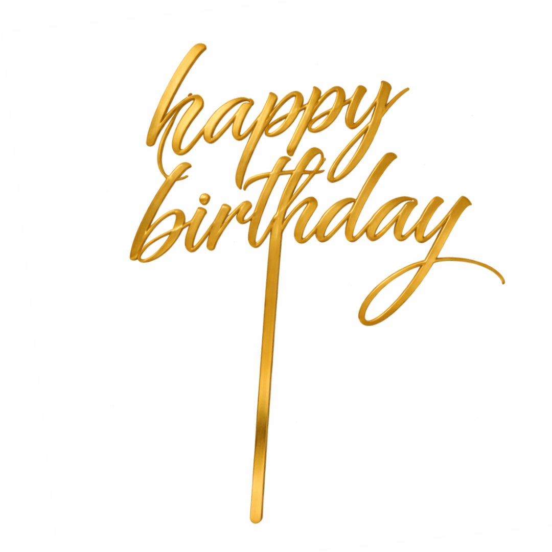 6 Inch Happy Birthday Acrylic Cake Topper | Assorted Designs | 6 Inch Size | Pack of 5