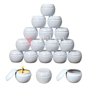 White round metal containers for baking, packaging, candles from Bakeyy wholesale shop