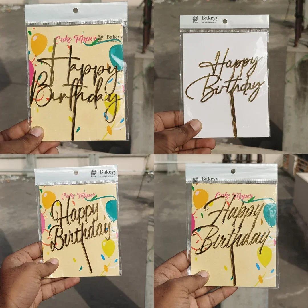 5 Inch Acrylic Cake Topper | Decorative Cake Topper for Celebrations | Assorted designs | Set 1 | Pack of 5 - Bakeyy.com - India - 5 Inch Acrylic Cake Topper | Decorative Cake Topper for Celebrations | Assorted designs | Set 1 | Pack of 5 - Design 1 75.00