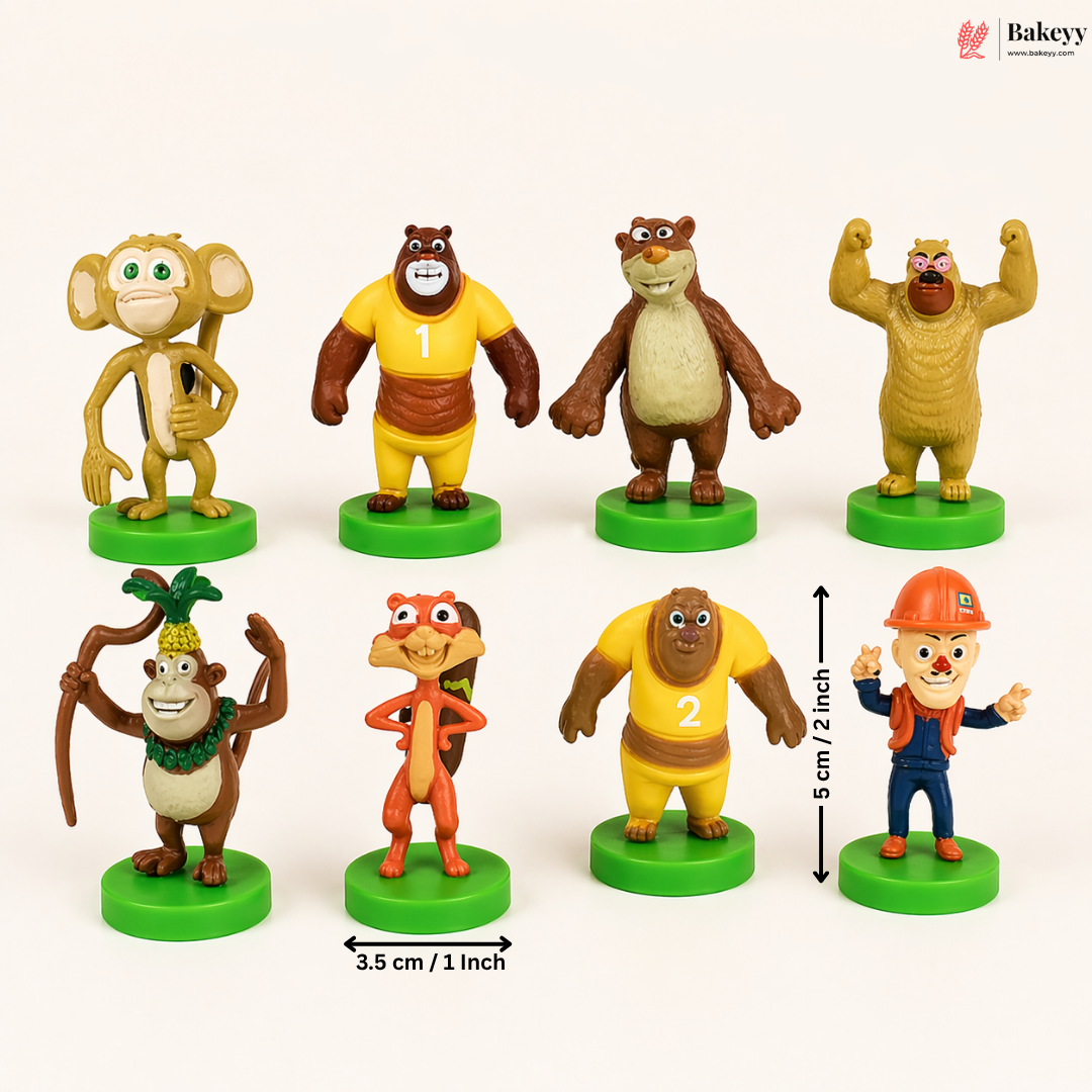 8 Pc Boonie Bear Cake Topper Set | Cartoon Theme Cake Decoration | Pack of 1