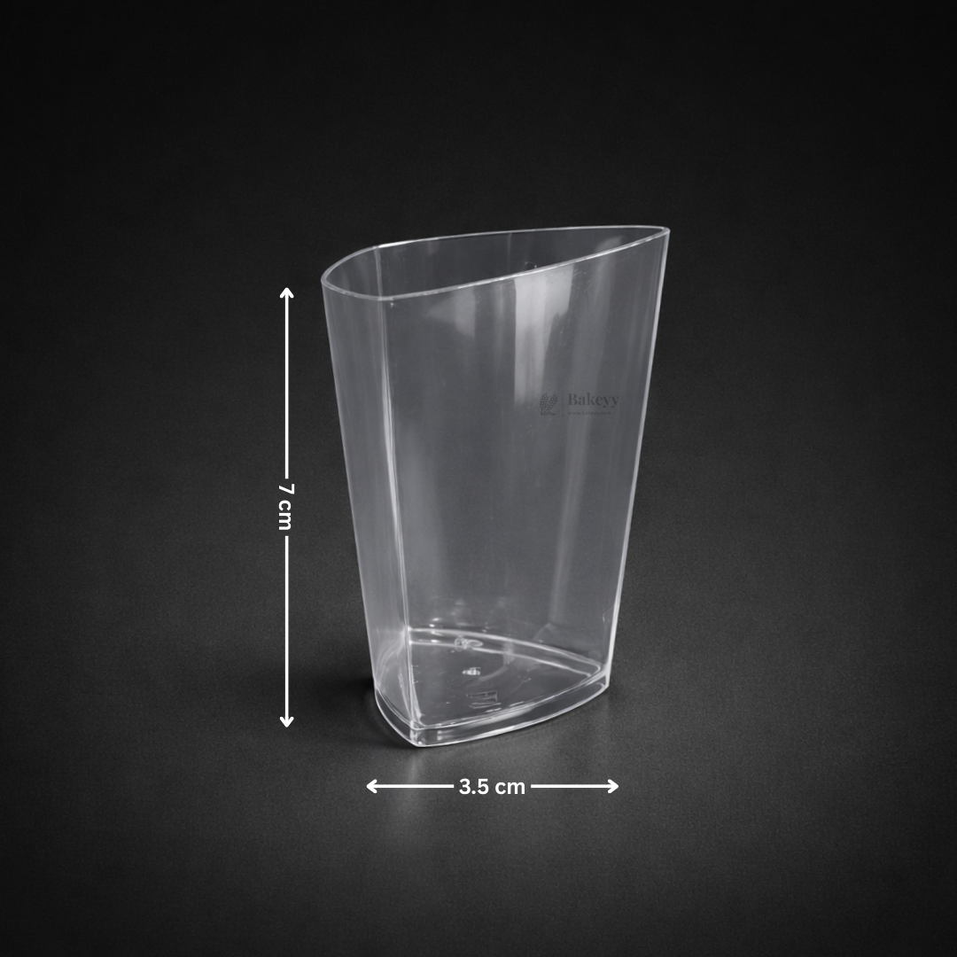Clear Plastic Dessert Cup | Tall Triangle Shape | D31 | Pack of 30
