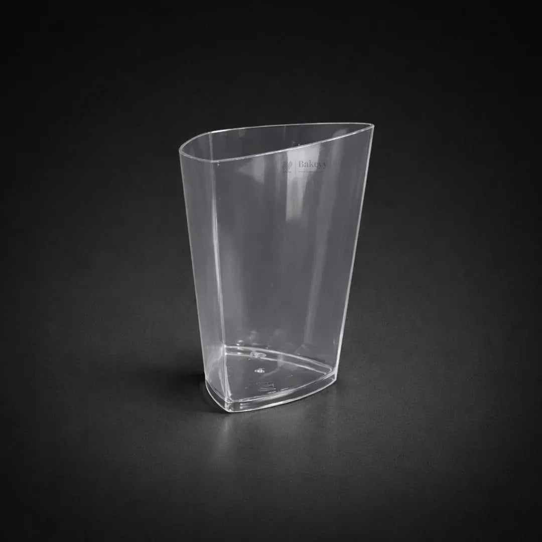 Clear Plastic Dessert Cup | Tall Triangle Shape | D31 | Pack of 30 - Bakeyy.com - India - Clear Plastic Dessert Cup | Tall Triangle Shape | D31 | Pack of 30 - Default Title 240.00