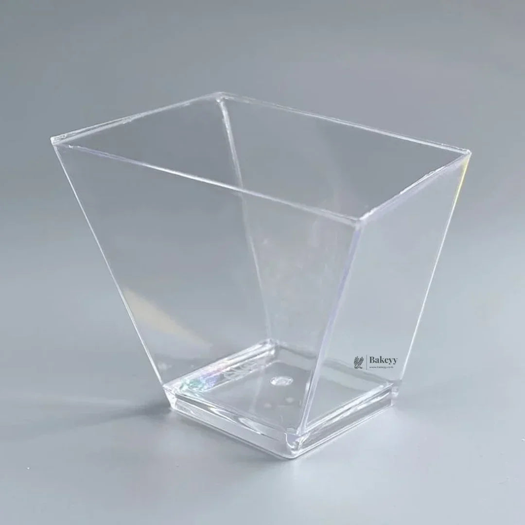 Clear Square Dessert Cup | Tapered Finish | Pack of 25
