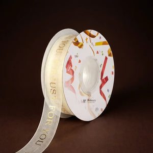 Decorative Organza Ribbon Rolls with Gold Foil Prints | Multiple Designs Options | Pack of 1 - Bakeyy.com - India - Decorative Organza Ribbon Rolls with Gold Foil Prints | Multiple Designs Options | Pack of 1 - Design 1 190.00