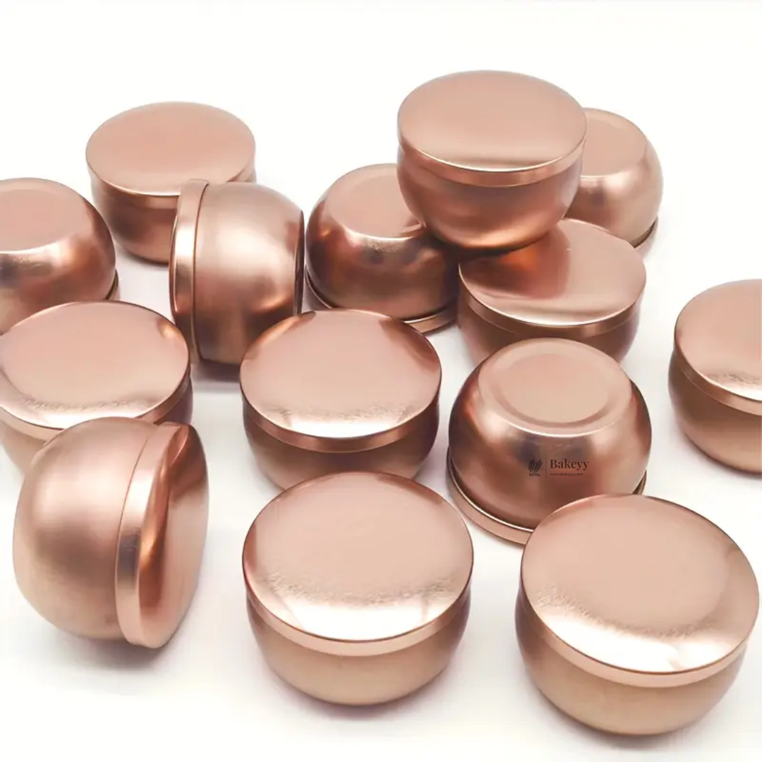 Rose Gold Candle Tin Box | Empty Decorative Tin Box | Candy Box | Gift Box | Pack Of 12