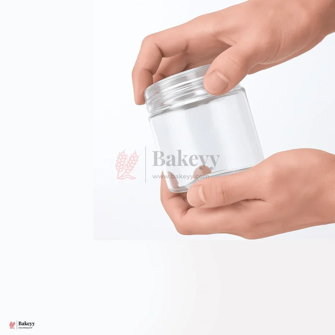 96mm Lid | 450ml Transparent Storage Jar With Transparent Lid | Pack Of 10
