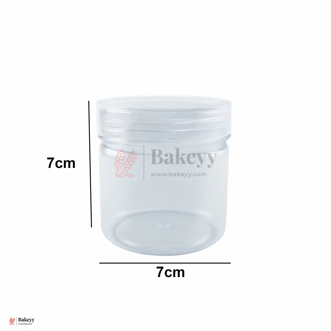 73mm Lid | 300ml Transparent Storage Jar With Transparent Lid | Pack Of 10