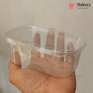 350ml Clear Oval Plastic Dessert Container with Lid | Pack of 50