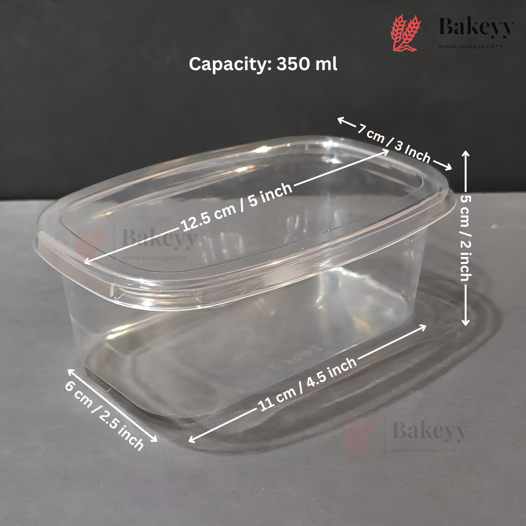 350ml Clear Oval Plastic Dessert Container with Lid | Pack of 50