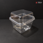 300ml Clear Square Plastic Dessert Container with Lid | Pack of 25