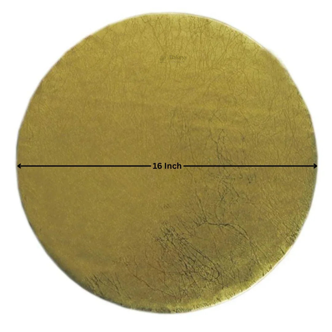 16 inch round gold cake board for baking and gift hampers from Bakeyy wholesale shop