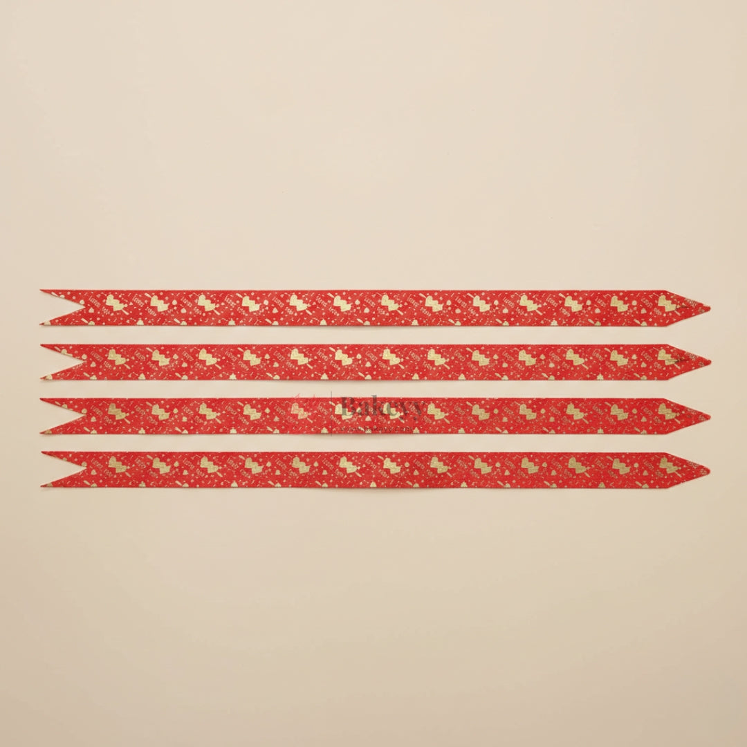 32 cm Printed Pattern Pull Up Gift Ribbon Bow | Easy Self-Tie Decorative Ribbon for Gift Wrapping & Hampers | Multiple Designs Available | Pack of 10