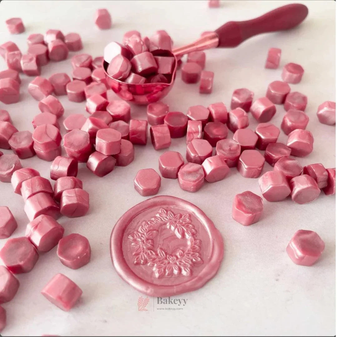 Metallic Pink Wax Seal Beads, 100gm - Bakeyy.com - India - Metallic Pink Wax Seal Beads, 100gm - Default Title