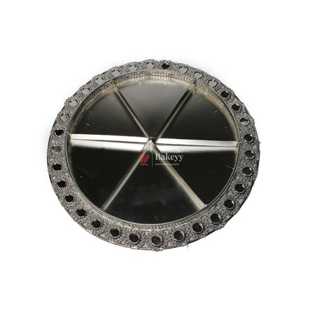 Premium Decorative Dry Fruit Tray – Elegant & Spacious Design | Luxury Round Metallic Serving Tray – Elegant Snack & Dry Fruit Platter Serving Tray with 6-Part Sections - Bakeyy.com - India - Premium Decorative Dry Fruit Tray – Elegant & Spacious Design | Luxury Round Metallic Serving Tray – Elegant Snack & Dry Fruit Platter Serving Tray with 6-Part Sections - Default Title