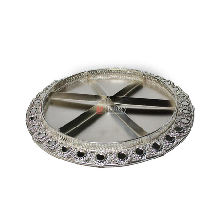 Premium Decorative Dry Fruit Tray – Elegant & Spacious Design | Luxury Round Metallic Serving Tray – Elegant Snack & Dry Fruit Platter Serving Tray with 6-Part Sections - Bakeyy.com - India - Premium Decorative Dry Fruit Tray – Elegant & Spacious Design | Luxury Round Metallic Serving Tray – Elegant Snack & Dry Fruit Platter Serving Tray with 6-Part Sections - Default Title