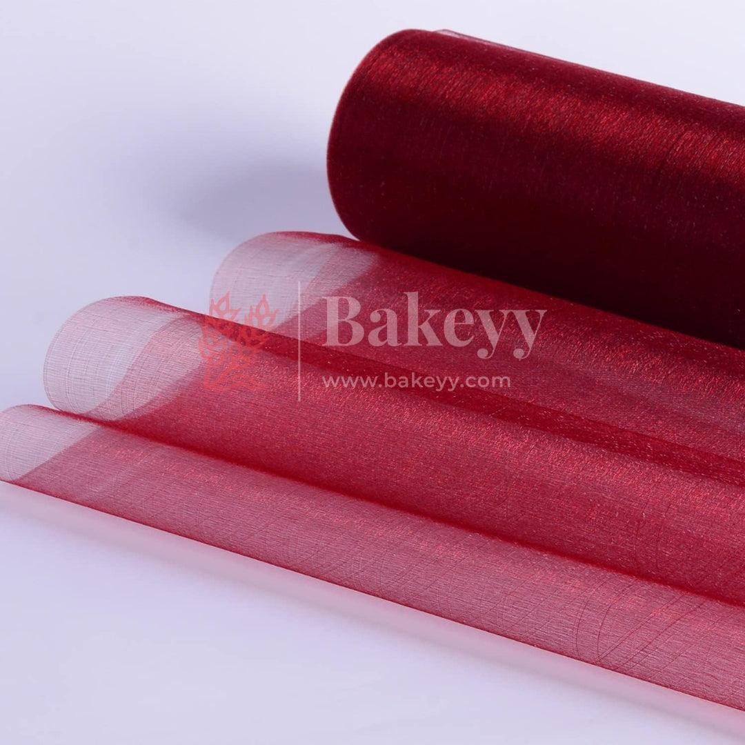 Decorative Nets for Arts and Crafts || Perfect as Sheer Fabric for Wedding Party Decoration, Bridal Shower, Gift Hampers || - Bakeyy.com - India - Decorative Nets for Arts and Crafts || Perfect as Sheer Fabric for Wedding Party Decoration, Bridal Shower, Gift Hampers || - Red