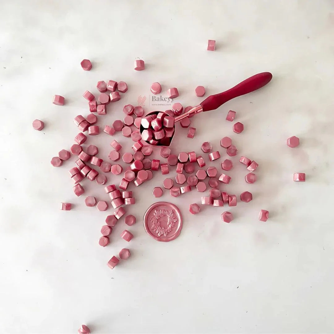 Metallic Pink Wax Seal Beads, 100gm - Bakeyy.com - India - Metallic Pink Wax Seal Beads, 100gm - Default Title