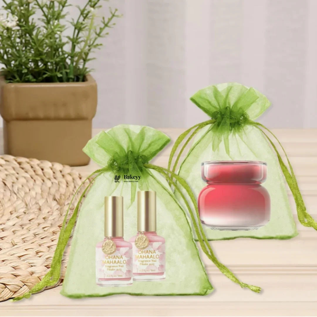 Olive Green Organza Potli Bags