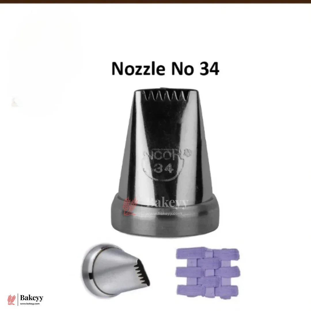 Small Nozzle No.34 – Stainless Steel Piping Tip for Cake Decoration