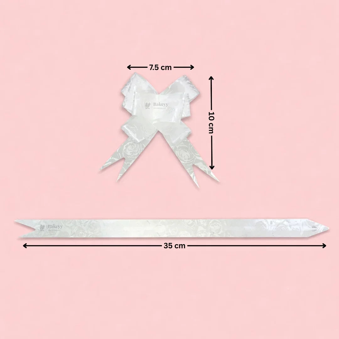 35 cm Printed Pattern Pull Up Gift Ribbon Bow | Easy Self-Tie Decorative Ribbon for Gift Wrapping & Hampers | Multiple Designs Available | Pack of 10