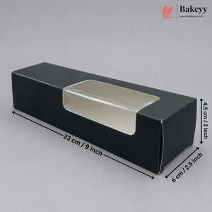 3 Color Rectangular Window Packaging Box | Black, White & Kraft Gift Box for Chocolates, Sweets & Bakery Items