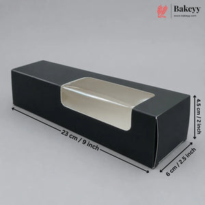 3 Color Rectangular Window Packaging Box | Black, White & Kraft Gift Box for Chocolates, Sweets & Bakery Items