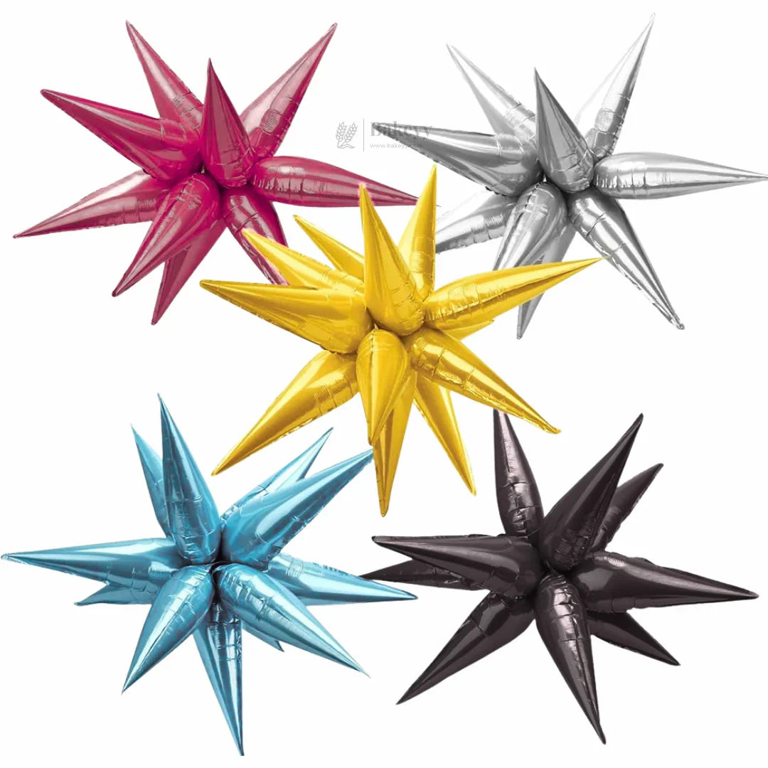 3D Spiky Star Foil Balloon – Premium Party Backdrop Balloon Pack of 1