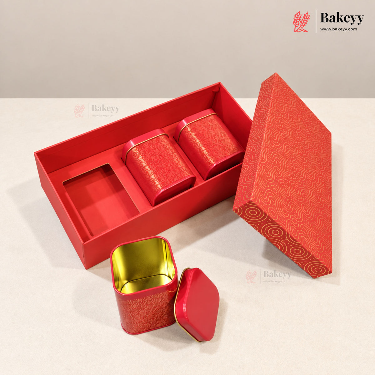 3 Tin | Rectangle Hamper Gift Box | 3 Colors | Pack of 1